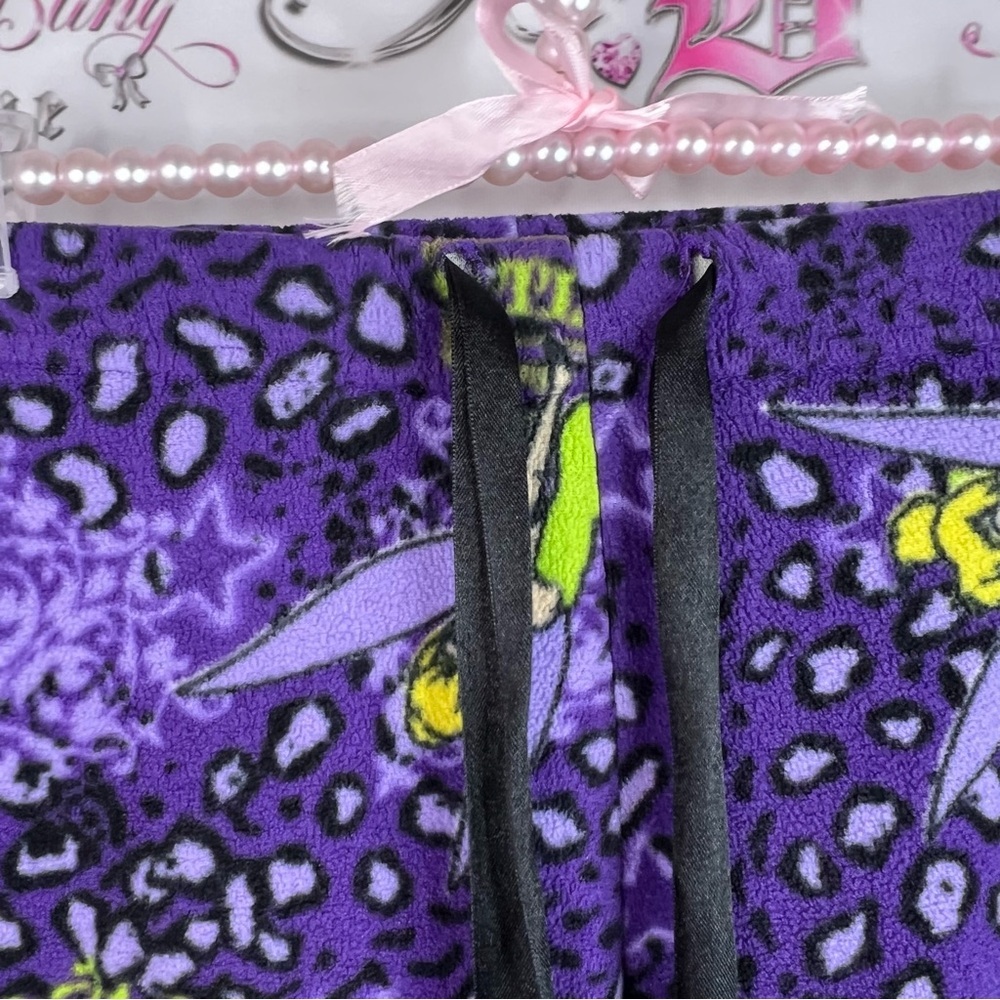 Disney pants tinkerbell fleece cheetah stars purple and Green Patterned Pants - Picture 8 of 13